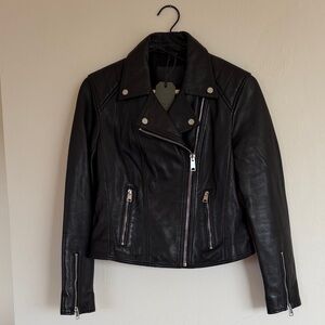 All Saints Black Leather Biker Jacket